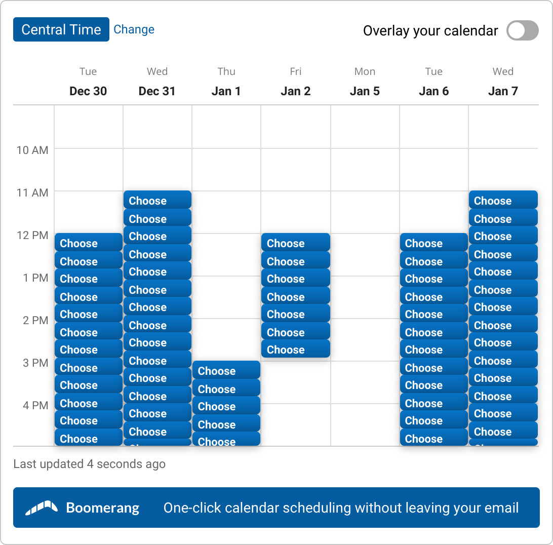A set of time slots for Virtual Meet & Greet with Blessitt Shawn B.