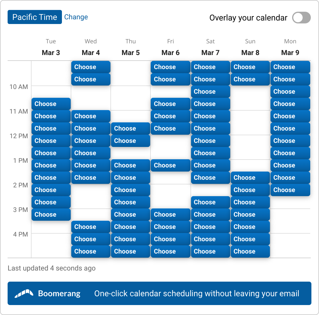 A set of time slots for 30min DJ chat with Brandon Bosch with Brandon Bosch